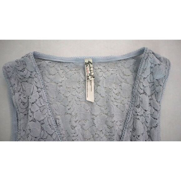 Free People Intimately OB765503 Women's Sz Small Light Blue Lace Bodysuit $98 - Picture 3 of 7